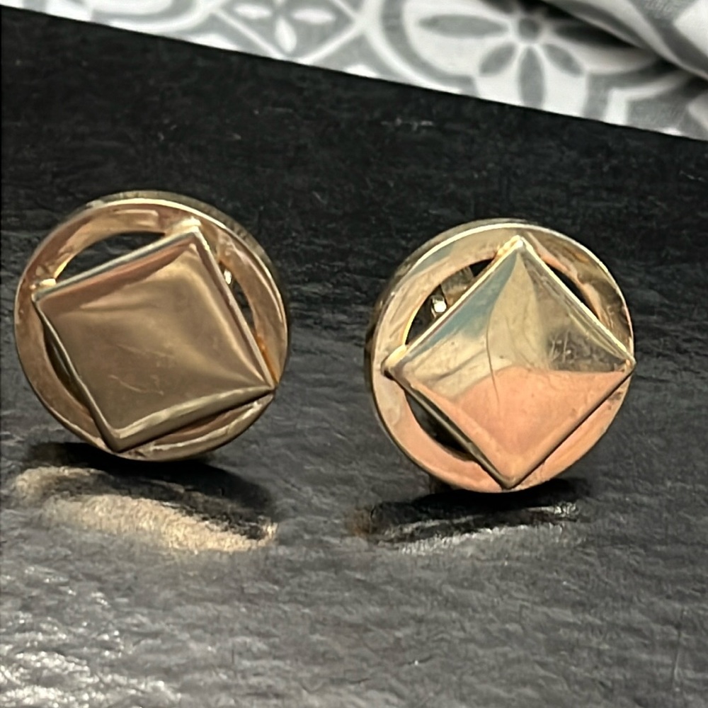 Vintage square and circle cufflinks